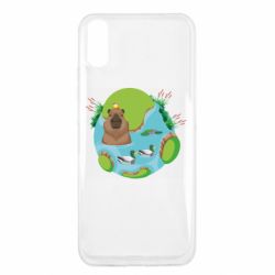 Чехол для Xiaomi Redmi 9a Капибара в воде - PrintSalon
