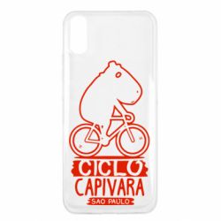 Чехол для Xiaomi Redmi 9a Капибара на велосипеде - PrintSalon