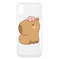 Чохол для Xiaomi Redmi 9a Капібара з квіткою - PrintSalon