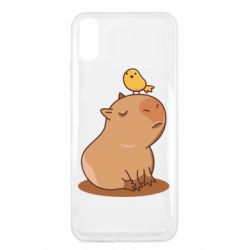 Чехол для Xiaomi Redmi 9a Капибара с птичкой - PrintSalon