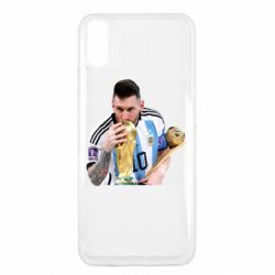 Чехол для Xiaomi Redmi 9a Месси целует кубок - PrintSalon