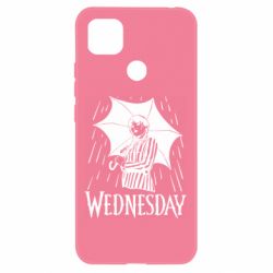 Чехол для Xiaomi Redmi 9c Венздей Вдамс и зонт