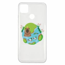 Чехол для Xiaomi Redmi 9c Капибара в воде - PrintSalon