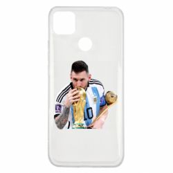 Чехол для Xiaomi Redmi 9c Месси целует кубок
