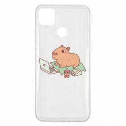 Чехол для Xiaomi Redmi 9c Capybara With Laptop