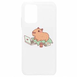 Чехол для Xiaomi Redmi Note 10 4G/10s Capybara With Laptop - PrintSalon