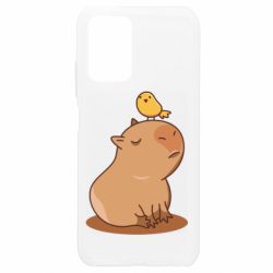 Чехол для Xiaomi Redmi Note 10 4G/10s Капибара с птичкой