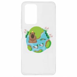 Чехол для Xiaomi Redmi Note 10 Pro Капибара в воде - PrintSalon