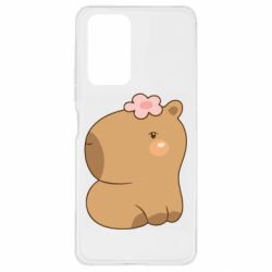 Чохол для Xiaomi Redmi Note 10 Pro Капібара з квіткою - PrintSalon