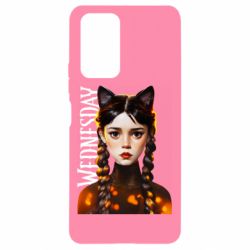 Чехол для Xiaomi Redmi Note 10 Pro Венздей кошка - PrintSalon