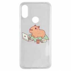 Чехол для Xiaomi Redmi Note 7 Capybara With Laptop - PrintSalon