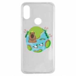 Чехол для Xiaomi Redmi Note 7 Капибара в воде - PrintSalon