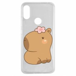 Чохол для Xiaomi Redmi Note 7 Капібара з квіткою - PrintSalon