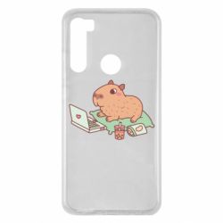 Чехол для Xiaomi Redmi Note 8 Capybara With Laptop - PrintSalon