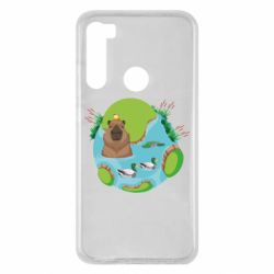 Чехол для Xiaomi Redmi Note 8 Капибара в воде - PrintSalon