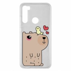 Чехол для Xiaomi Redmi Note 8 Капибара с цыпленком - PrintSalon