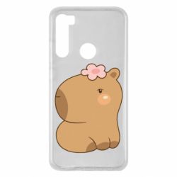 Чохол для Xiaomi Redmi Note 8 Капібара з квіткою - PrintSalon