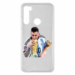 Чехол для Xiaomi Redmi Note 8 Месси целует кубок - PrintSalon