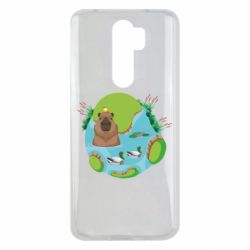 Чехол для Xiaomi Redmi Note 8 Pro Капибара в воде - PrintSalon