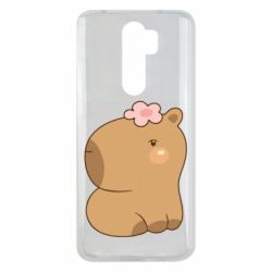 Чохол для Xiaomi Redmi Note 8 Pro Капібара з квіткою - PrintSalon