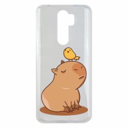 Чехол для Xiaomi Redmi Note 8 Pro Капибара с птичкой - PrintSalon