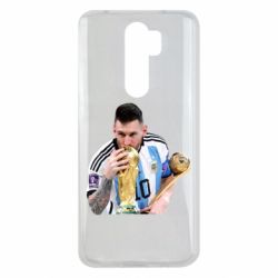 Чехол для Xiaomi Redmi Note 8 Pro Месси целует кубок - PrintSalon