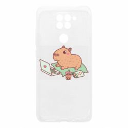 Чехол для Xiaomi Redmi Note 9/Redmi 10X Capybara With Laptop - PrintSalon