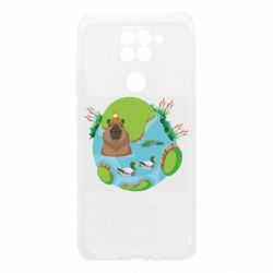 Чехол для Xiaomi Redmi Note 9/Redmi 10X Капибара в воде - PrintSalon