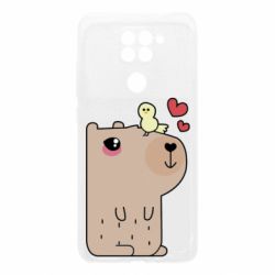 Чехол для Xiaomi Redmi Note 9/Redmi 10X Капибара с цыпленком - PrintSalon