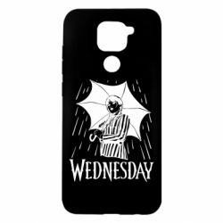 Чохол для Xiaomi Redmi Note 9 / Redmi 10X Венздей Вдамс и зонт - PrintSalon