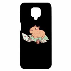 Чехол для Xiaomi Redmi Note 9S/9Pro/9Pro Max Capybara With Laptop - PrintSalon