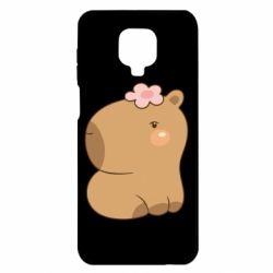Чохол для Xiaomi Redmi Note 9S / 9Pro / 9Pro Max Капібара з квіткою - PrintSalon
