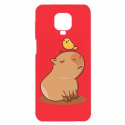 Чехол для Xiaomi Redmi Note 9S/9Pro/9Pro Max Капибара с птичкой - PrintSalon