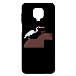 Чехол для Xiaomi Redmi Note 9S/9Pro/9Pro Max Капибара с цаплей - PrintSalon