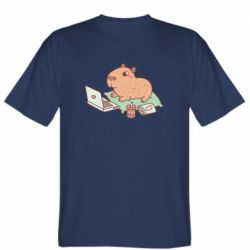 Мужская футболка Stedman Capybara With Laptop - PrintSalon