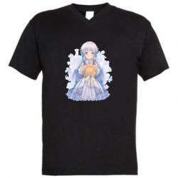 Мужская футболка  с V-образным вырезом Аяка в стиле Фонтейна - PrintSalon