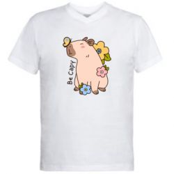 Мужская футболка  с V-образным вырезом Be Capy - PrintSalon