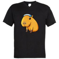 Мужская футболка  с V-образным вырезом Capybara Art - PrintSalon