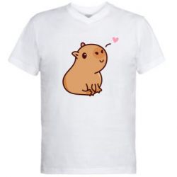 Чоловіча футболка з V-подібним вирізом Capybara - PrintSalon