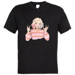 Чоловіча футболка з V-подібним вирізом Clawsome Ined - PrintSalon