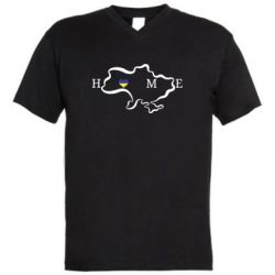 Мужская футболка  с V-образным вырезом Home. Map of Ukraine - PrintSalon