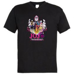 Мужская футболка  с V-образным вырезом JoJo Golden Wind - PrintSalon