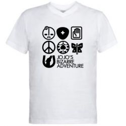 Чоловіча футболка з V-подібним вирізом JoJo Symbols - PrintSalon
