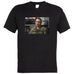 Мужская футболка  с V-образным вырезом Ухмылка Буданова - PrintSalon