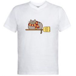 Чоловіча футболка з V-подібним вирізом Pusheen Harry Potter - PrintSalon