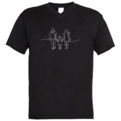 Мужская футболка  с V-образным вырезом Семья! - PrintSalon