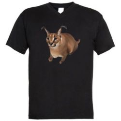 Мужская футболка  с V-образным вырезом Шлепа кот - PrintSalon