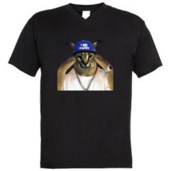 Мужская футболка  с V-образным вырезом Шлёпа из Украины - PrintSalon