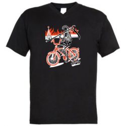 Чоловіча футболка з V-подібним вирізом Смерть із косою у вінку! Гарячий кремль