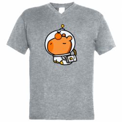 Мужская футболка  с V-образным вырезом Space Capybara - PrintSalon